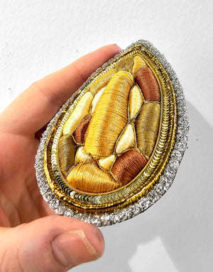 Spilla Citrino trompe-l’œil – 9,4 × 7,6 cm — 1
