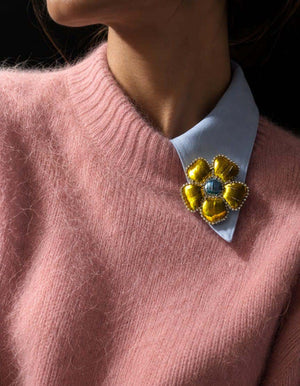 Broche fleur jaune et bleue — Lucy in the sky — 3