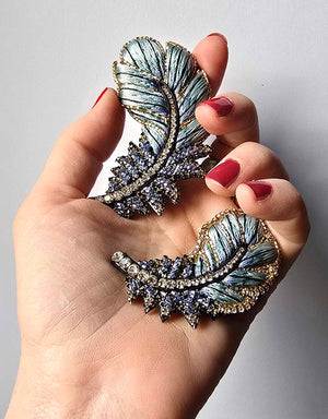 Blue Feather Brooch — 1