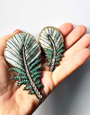 Green Feather Brooch — 1