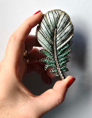 Green Feather Brooch — 2