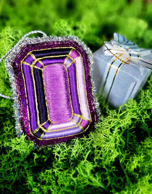 Embroidered Christmas Ornament – Royal Purple — 1