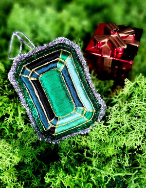 Embroidered Christmas Ornament – Fir Green — 1
