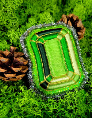 Embroidered Christmas Ornament – Emerald Green — 1