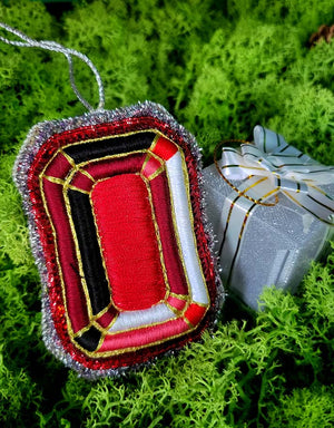 Embroidered Christmas Ornament – Scarlet Ruby — 1