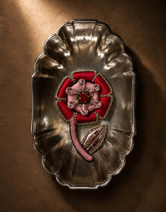 Pre-order – available November 30 – Raspberry Pink Stylized Flower Brooch — 3