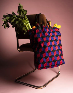 Borsa tote « N3 blu » – Ricamo Cornely — 1