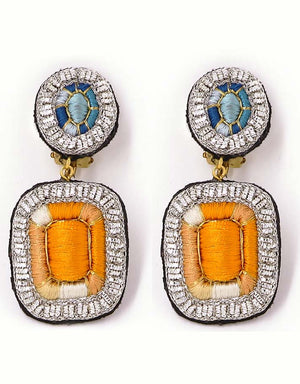 Youkounkoun Clip-On Earrings – Citrine and Aquamarine – S — 2