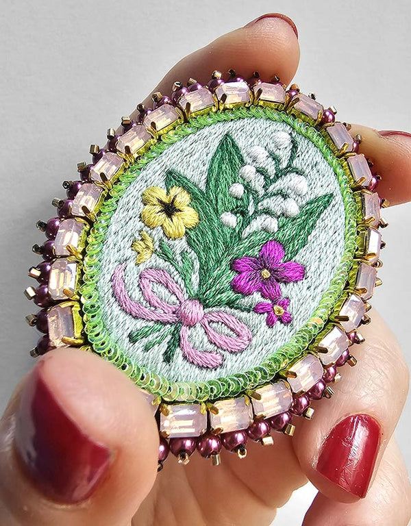 Bouquet of Lily of the Valley  brooch