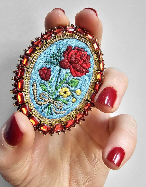Rose bouquet  brooch