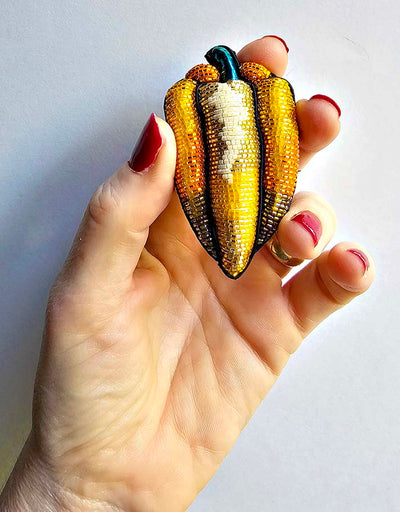 Broche poivron jaune