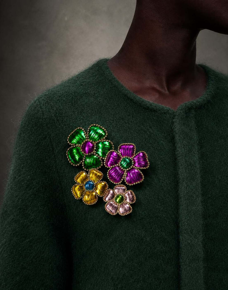 Fleur verte et fuchsia