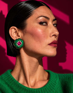 Preordine – disponibile dal 30 novembre – Orecchini fiore Smeraldo Fucsia — 2
