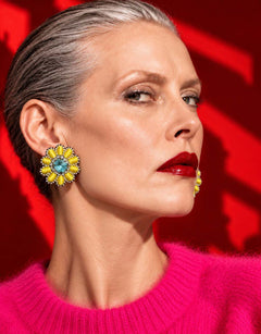 Preordine – disponibile dal 30 novembre – Orecchini margherita Giallo Azzurro Ghiaccio — 2