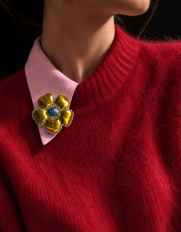 Broche fleur jaune et bleue — Lucy in the sky — 2