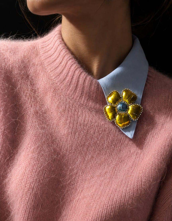 Broche fleur jaune et bleue — Lucy in the sky — 3