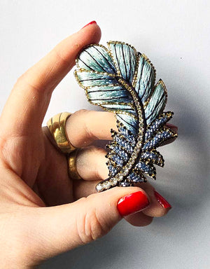 Blue Feather Brooch — 2