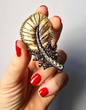 Gold Feather Brooch — 2