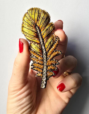 Yellow Feather Brooch — 1