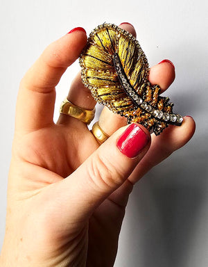 Yellow Feather Brooch — 2