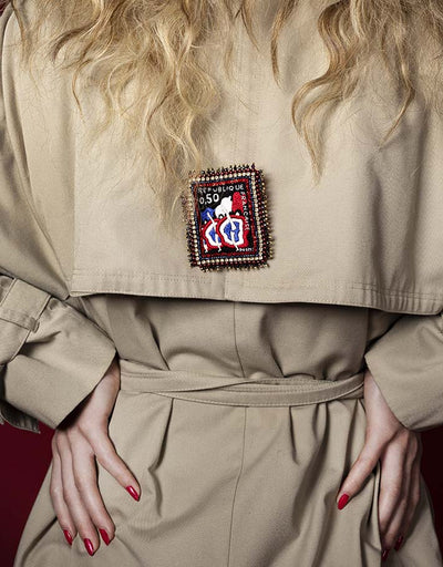 Brooch "French Cancan Stamp