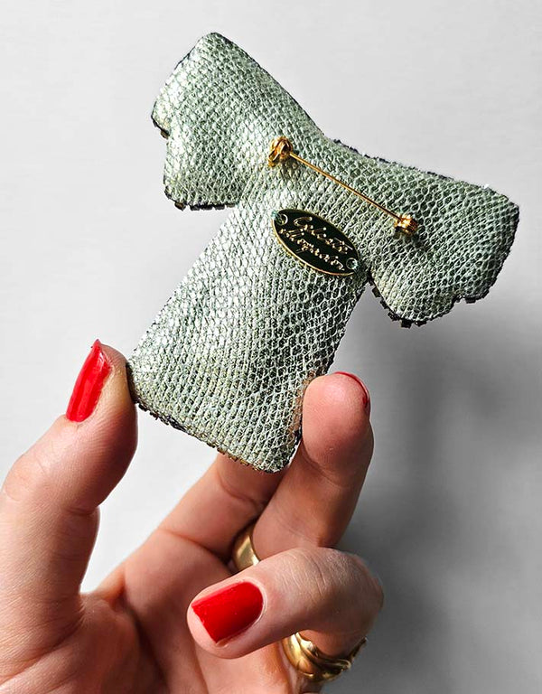 Broche "Un joli nœud vert"
