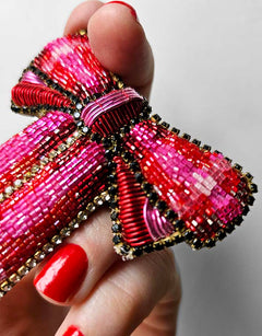 Spilla «Un grazioso fiocco rosa e rosso» — 2