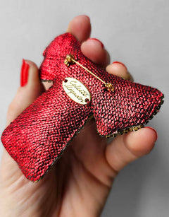 Spilla «Un grazioso fiocco rosa e rosso» — 4