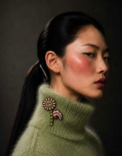 Pre-order – available November 30 – Pink Green Flower Brooch — 2