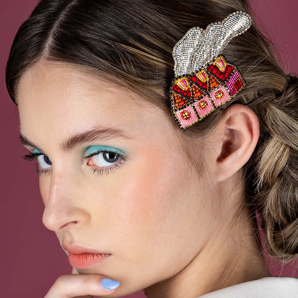 Colorful Céleste Mogador house brooches