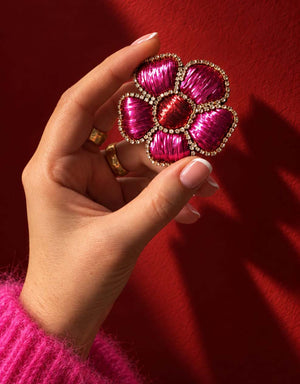 Broche fleur fuchsia et rouge — Lucy in the sky — 1