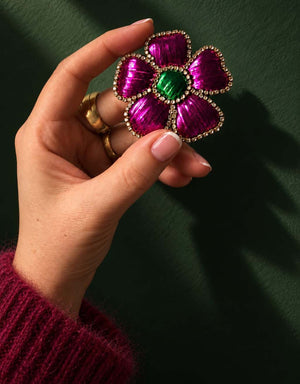 Broche fleur violette et verte — Lucy in the sky — 1