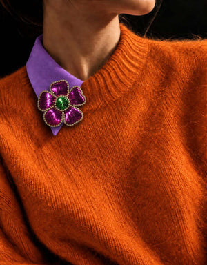 Broche fleur violette et verte — Lucy in the sky — 2