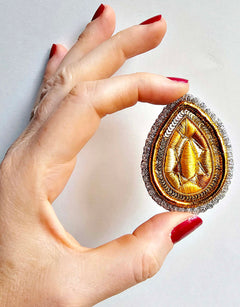 Spilla Citrino trompe-l’œil – 4,1 × 5,4 cm — 1