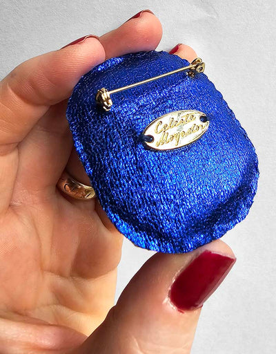 Broche trompe l'œil saphir