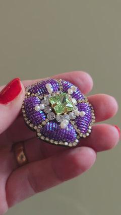 Pre-order – available November 30 – Purple Emerald Rosette Brooch — 2