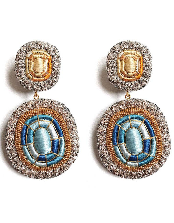 Youkounkoun Citrine and Aquamarine Clip Earrings – L — 2