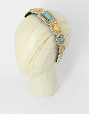 Youkounkoun Headband – Citrine and Aquamarine Motifs — 2
