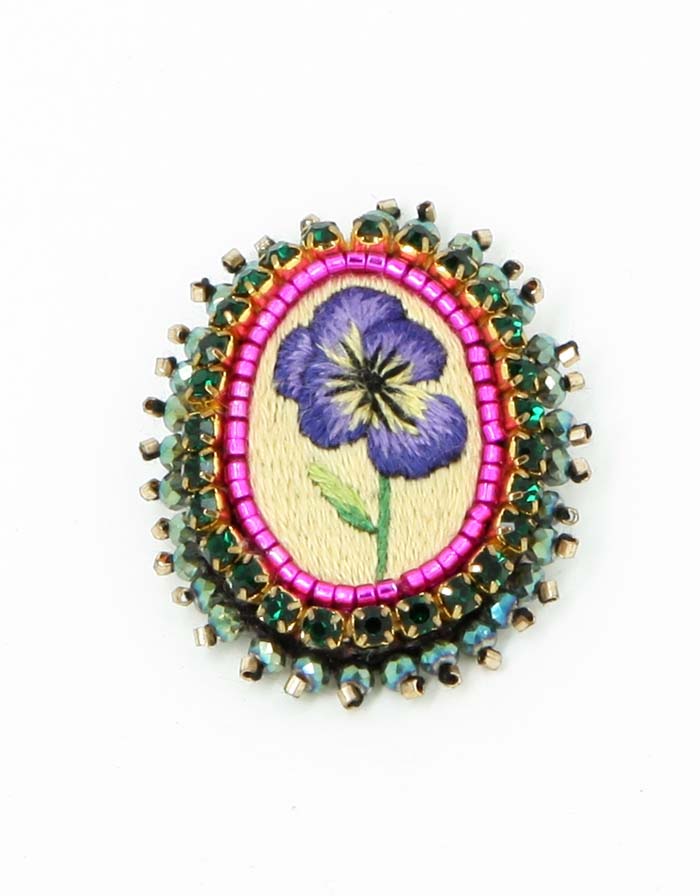 BROCHE BAROQUE OEIL AVEC PERLES D'EAU DOUCE - Céleste Mogador