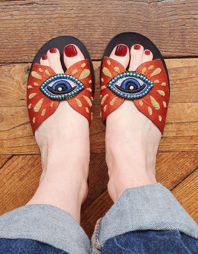 "Blue eye" sandals