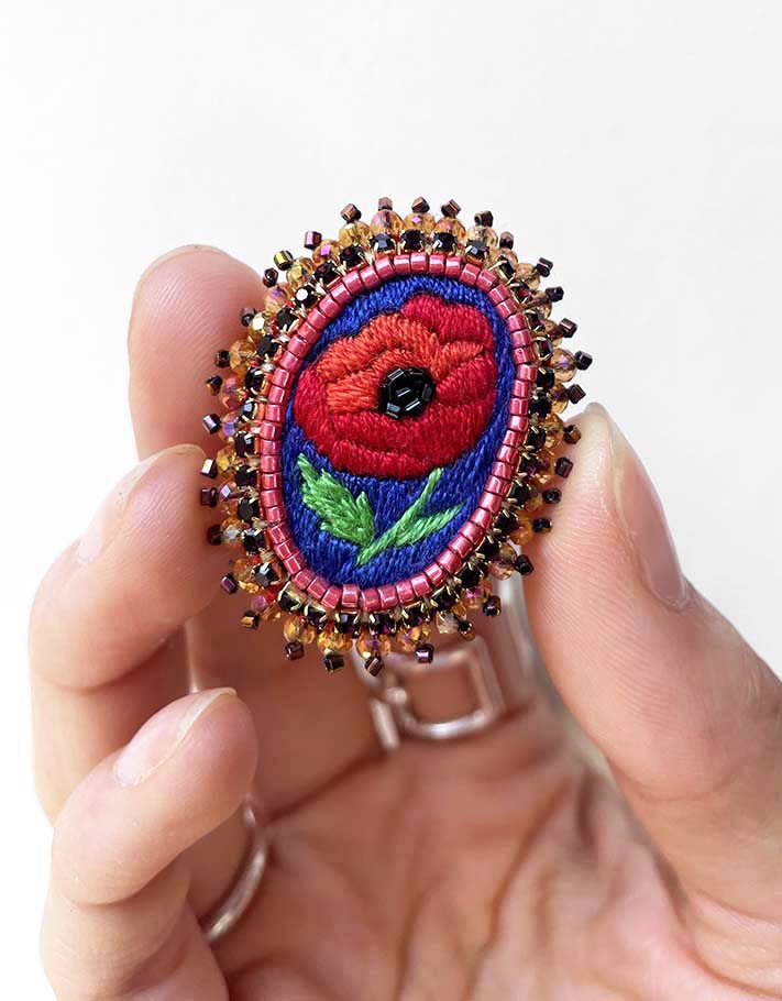 Mini broche collector : Coquelicot