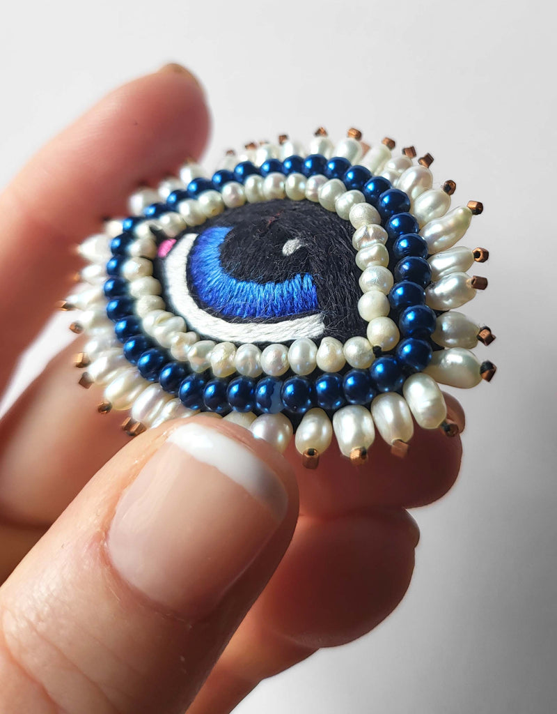 Spilla Occhio «Deep Blue Mystery»
