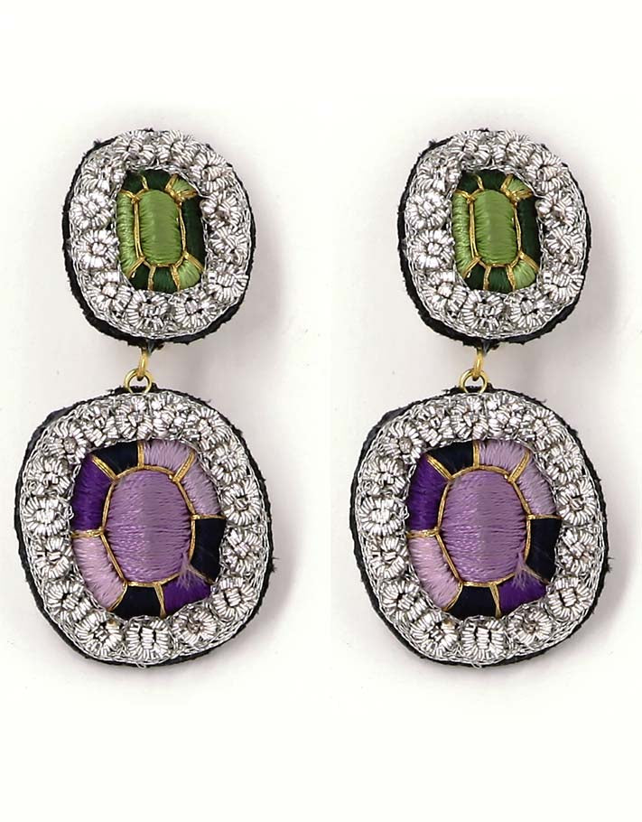 Amethyst and tourmaline Youkoukoun earring